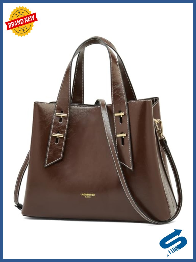 Genuine Leather Crossbody Handbag Satchel Top-Handle Shoulder Tote